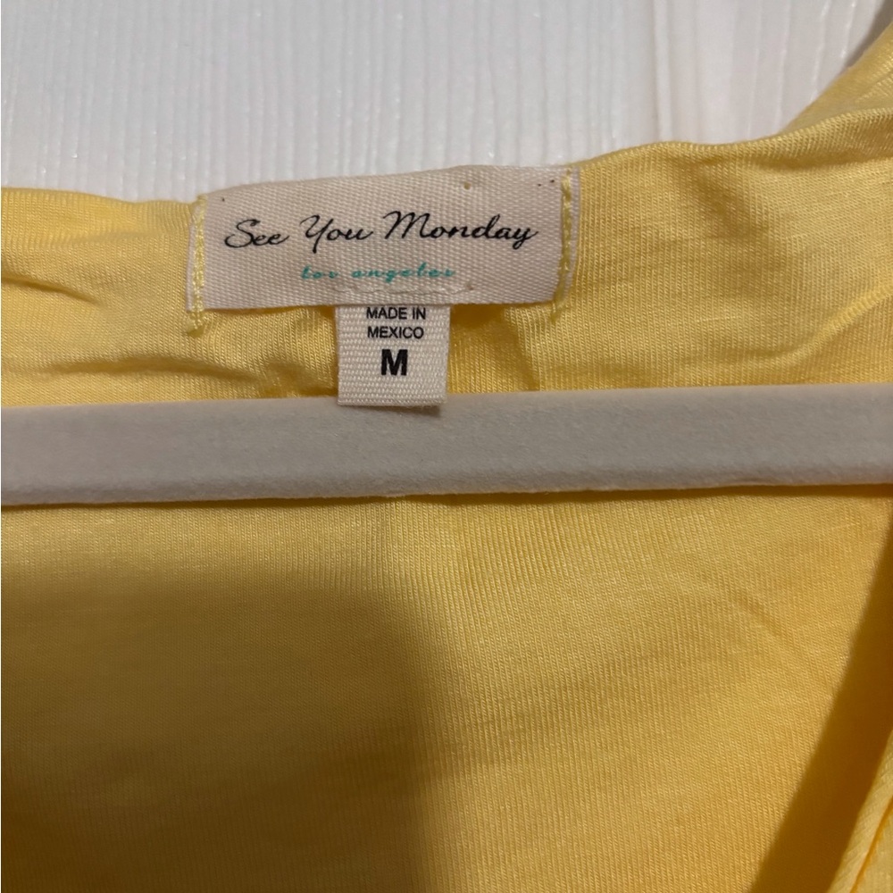 See You Monday Yellow V-Neck Dress - Picture 3 of 3